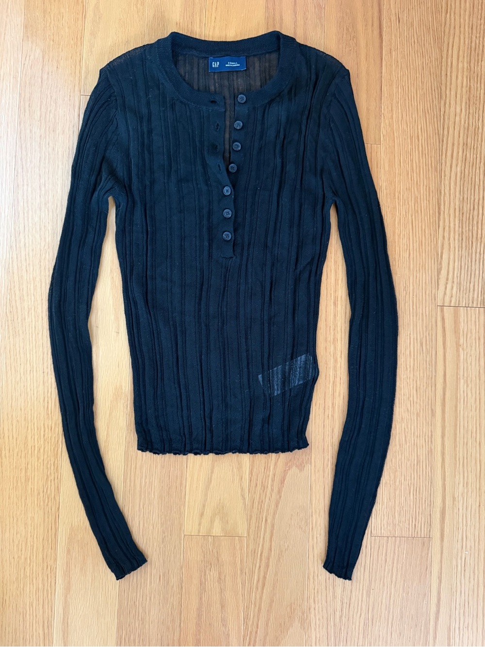 GAP Black Sheer Long Sleeve Top